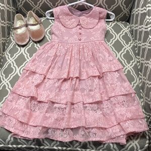 Set of gorgeous dress and shoes for a baby girl